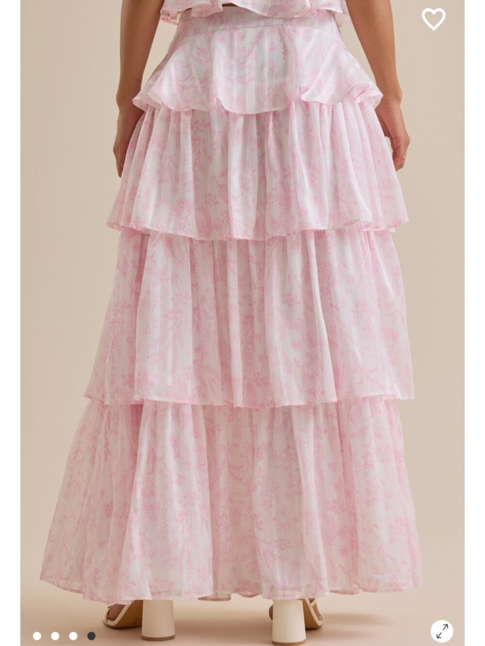Altar'd State Rosie Tiered Skirt NWT Floral Pink Summer Skirt - Picture 4 of 4